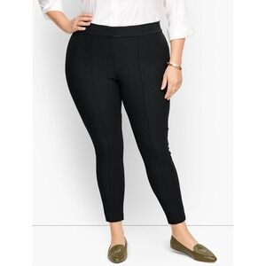 Talbots Women's Slim Leg High Rise Ankle Length Portland Pants - Black - 16